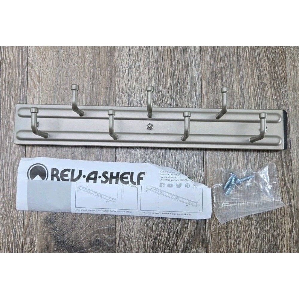 Rev-a-shelf 12” TIE ORGANIZER Rack Pull Out Sliding Rack Satin Nickel